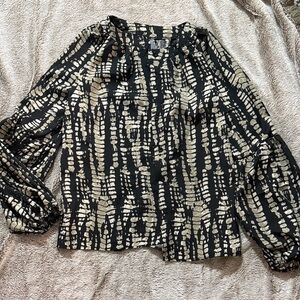 Chic Black and Cream Women's Top